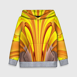 Толстовка-худи детская Вытянутые желтые полосы, цвет: 3D-меланж