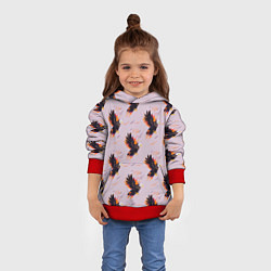 Толстовка-худи детская Орел и линии, цвет: 3D-красный — фото 2