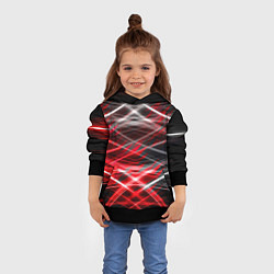 Толстовка-худи детская Красный лазер линии, цвет: 3D-черный — фото 2