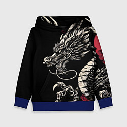 Толстовка-худи детская Japanese dragon - irezumi - art, цвет: 3D-синий