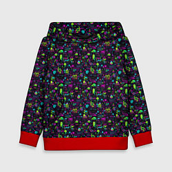 Толстовка-худи детская Принт в стиле киберпанк, цвет: 3D-красный