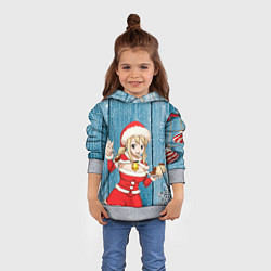 Толстовка-худи детская Подарок от снегурочки, цвет: 3D-меланж — фото 2