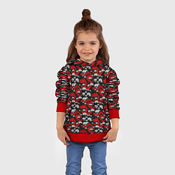 Толстовка-худи детская Красный дракон на черном фоне, цвет: 3D-красный — фото 2