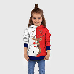 Толстовка-худи детская Christmas deer art, цвет: 3D-синий — фото 2