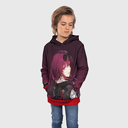 Толстовка-худи детская Kafka Honkai Star Rail, цвет: 3D-красный — фото 2
