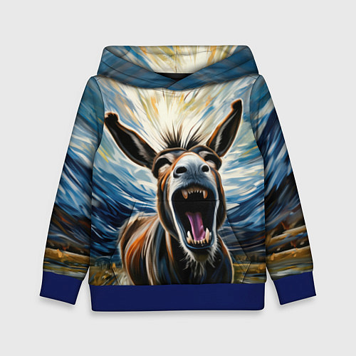 Детская толстовка Крик осла / 3D-Синий – фото 1
