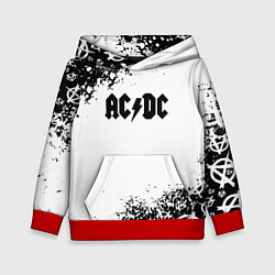 Толстовка-худи детская AC DC anarchy rock, цвет: 3D-красный