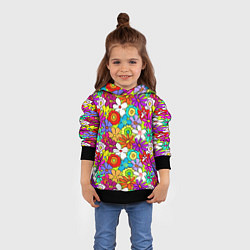 Толстовка-худи детская Floral multicolour, цвет: 3D-черный — фото 2