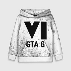 Толстовка-худи детская GTA 6 glitch на светлом фоне, цвет: 3D-белый