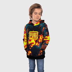 Толстовка-худи детская PUBG огненое лого, цвет: 3D-черный — фото 2