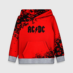 Толстовка-худи детская AC DC skull rock краски, цвет: 3D-меланж