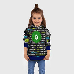 Толстовка-худи детская Bitcoin сатоши, цвет: 3D-синий — фото 2