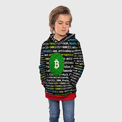 Толстовка-худи детская Bitcoin сатоши, цвет: 3D-красный — фото 2