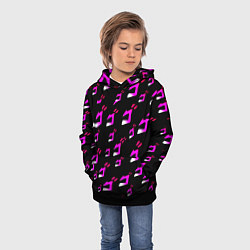 Толстовка-худи детская JoJos Bizarre neon pattern logo, цвет: 3D-черный — фото 2