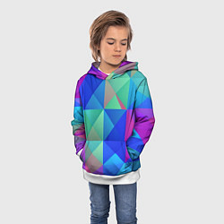 Толстовка-худи детская Разноцветные фигуры, цвет: 3D-белый — фото 2