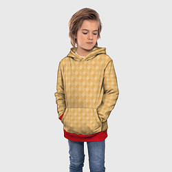 Толстовка-худи детская Текстура лаптевого плетения, цвет: 3D-красный — фото 2