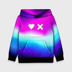 Толстовка-худи детская Love death robots neon gradient serial, цвет: 3D-черный