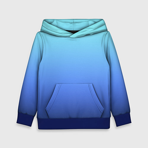 Детская толстовка Голубой и черно-синий градиент / 3D-Синий – фото 1