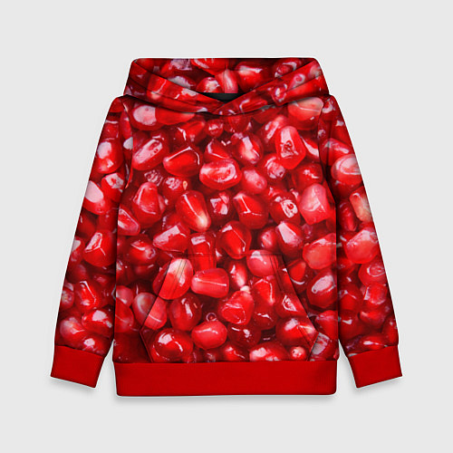 Детская толстовка Спелые зёрна граната / 3D-Красный – фото 1