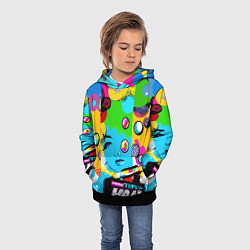 Толстовка-худи детская Girls face - pop art, цвет: 3D-черный — фото 2