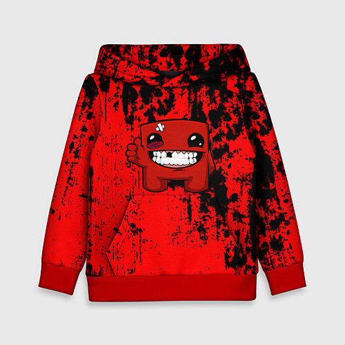 Детская толстовка Super Meat Boy краски / 3D-Красный – фото 1