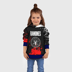 Толстовка-худи детская Ramones краски метал группа, цвет: 3D-синий — фото 2