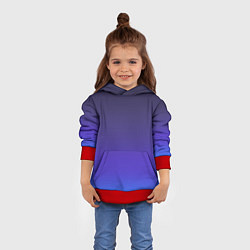Толстовка-худи детская Градиент тёмно фиолетовый синий, цвет: 3D-красный — фото 2