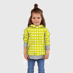 Толстовка-худи детская Ретро темно желтые круги, цвет: 3D-меланж — фото 2