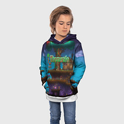 Толстовка-худи детская Terraria big tree, цвет: 3D-белый — фото 2