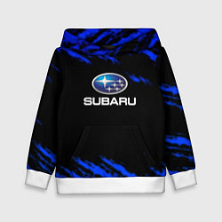 Толстовка-худи детская Subaru текстура авто, цвет: 3D-белый
