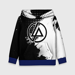 Толстовка-худи детская Linkin park - черно-белая абстракция, цвет: 3D-синий