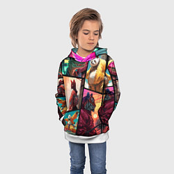 Толстовка-худи детская Animal GTA, цвет: 3D-белый — фото 2