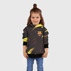 Толстовка-худи детская Barcelona краски текстура, цвет: 3D-черный — фото 2