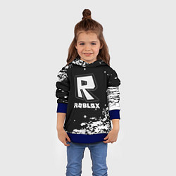 Толстовка-худи детская Roblox белая краска, цвет: 3D-синий — фото 2