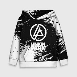 Толстовка-худи детская Linkin park logo краски текстура, цвет: 3D-белый