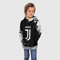 Толстовка-худи детская Juventus краски белые, цвет: 3D-меланж — фото 2