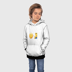 Толстовка-худи детская Мьюнинг эмодзи, цвет: 3D-черный — фото 2