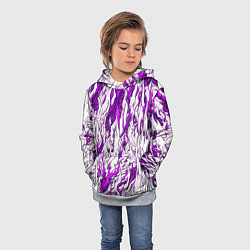 Толстовка-худи детская Белый и розовый узор, цвет: 3D-меланж — фото 2