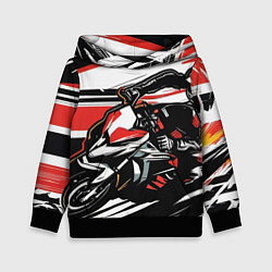 Толстовка-худи детская Мото-кросс, цвет: 3D-черный