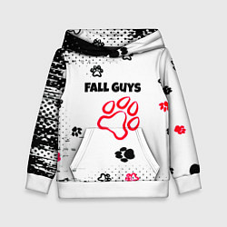 Толстовка-худи детская Fall Guys kids game pattern, цвет: 3D-белый