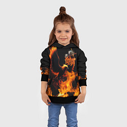 Толстовка-худи детская Феникс ария, цвет: 3D-черный — фото 2