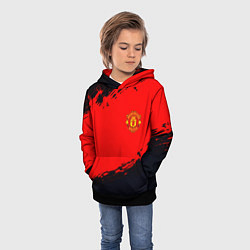 Толстовка-худи детская Manchester United colors sport, цвет: 3D-черный — фото 2