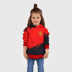 Толстовка-худи детская Manchester United colors sport, цвет: 3D-красный — фото 2