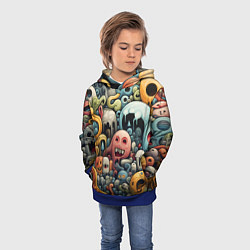 Толстовка-худи детская Странная абстракция, цвет: 3D-синий — фото 2
