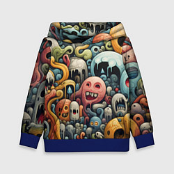 Толстовка-худи детская Странная абстракция, цвет: 3D-синий