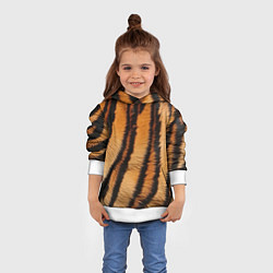 Толстовка-худи детская Тигровая шкура, цвет: 3D-белый — фото 2