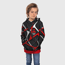 Толстовка-худи детская Mitsubishi - texture, цвет: 3D-красный — фото 2