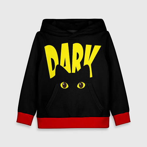 Детская толстовка Dark cat eyes - черный кот / 3D-Красный – фото 1