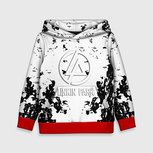 Детская толстовка Linkin park краски лого чёрно белый / 3D-Красный – фото 1