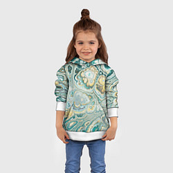 Толстовка-худи детская Абстрактный разноцветный узор, цвет: 3D-белый — фото 2
